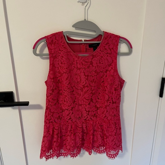 Pink lace J Crew top - Picture 1 of 2